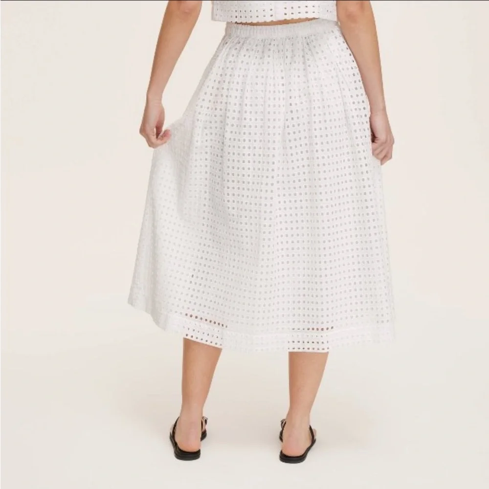 NWT kate spade x Target Eyelet Volume Midi Skirt in white -S